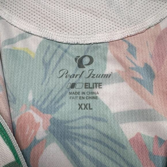 PEARL IZUMI Womens Elite Cycling Jersey in Coral Peony Green Stripe Sz XXL #0877 - Picture 6 of 11